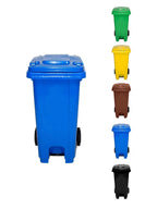JARDIN202 - Cubo de Basura  120 Litros con Pedal y Ruedas |  Contenedor de Basura Robusto con PEDAL