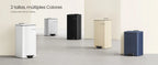 SONGMICS Cubo de Basura, Cubo de Basura de 20/30 L, Cubo de Basura de Cocina de Acero Inoxidable, con Cubo Interior, Cierre Suave y Permanece Abierto, Beige Arena/Negro Tinta/Plata Metálico/Azul Medianoche/Blanco Nube