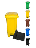 JARDIN202 - Cubo de Basura  120 Litros con Pedal y Ruedas |  Contenedor de Basura Robusto con PEDAL