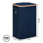 Cesto de Ropa Sucia de Bambú con Tapa y Asas: 72L o 100 L, 2 Clasificaciones, Plegable, Bolsa Interior Lavable a Máquina - Solución Elegante y Práctica para la Lavandería en tu Dormitorio ,Cubo Ropa Sucia. (CUBO002 1999