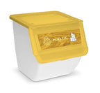 Cubo de Basura de Reciclaje - Pack 3 Cubos Apilables de Cocina con Ruedas - Capacidad 36 L - Ideal para Reciclar (Plástico - Papel - Vidrio)
