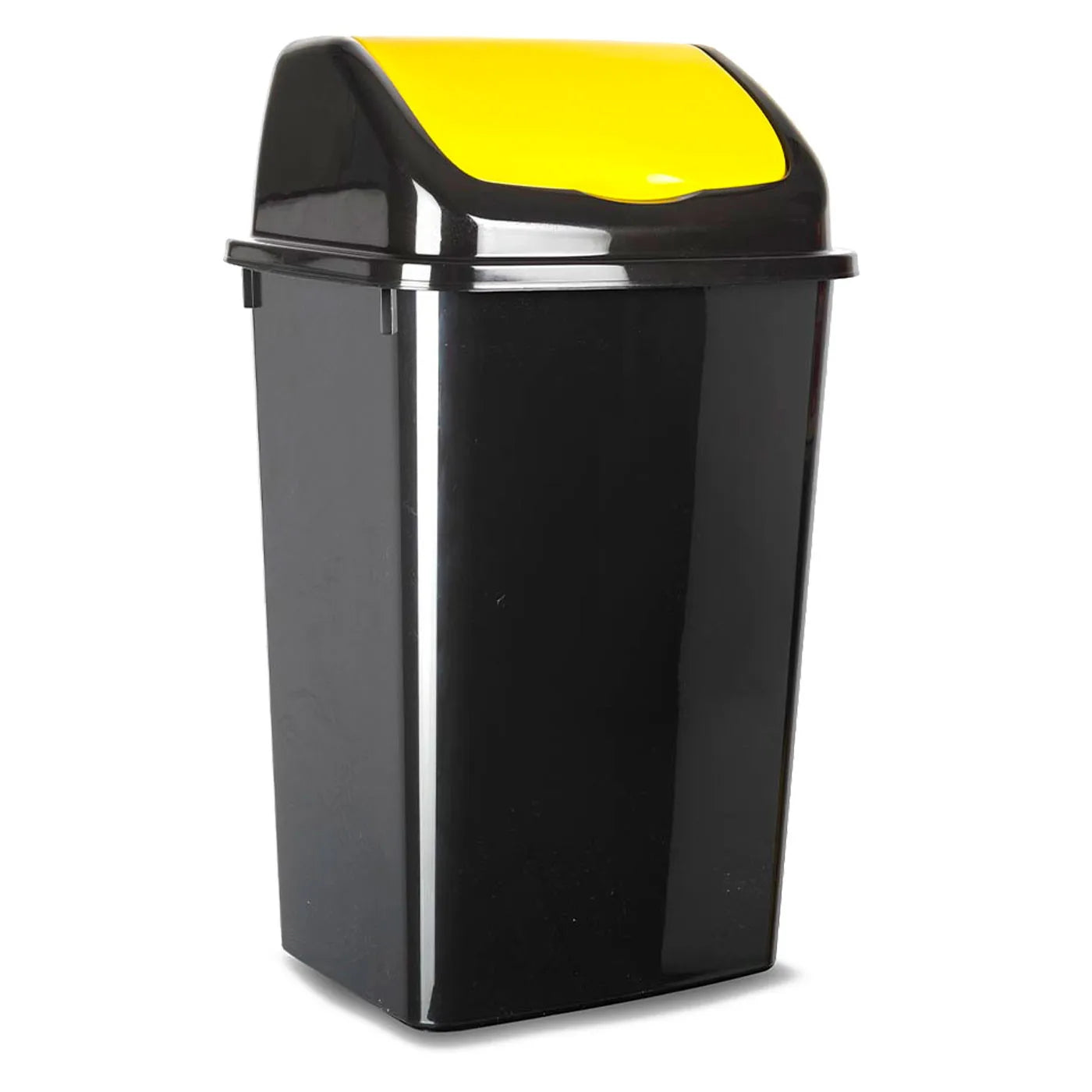 Tradineur - Cubo de basura con tapa basculante para reciclaje - Fabricado en plástico - Capacidad: 50 Litros - Reciclaje para Plástico, Papel y Vidrio - 68,5 x 40 x 35 cm - Color Aleatorio