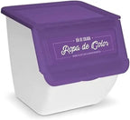 Cubo de Basura de Reciclaje - Pack 3 Cubos Apilables de Cocina con Ruedas - Capacidad 36 L - Ideal para Reciclar (Plástico - Papel - Vidrio)
