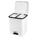 Cubo de Basura con Pedal y Separador 52 Litros GSC Evolution - Blanco y Negro