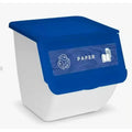Cubo de Basura de Reciclaje - Pack 3 Cubos Apilables de Cocina con Ruedas - Capacidad 36 L - Ideal para Reciclar (Plástico - Papel - Vidrio)