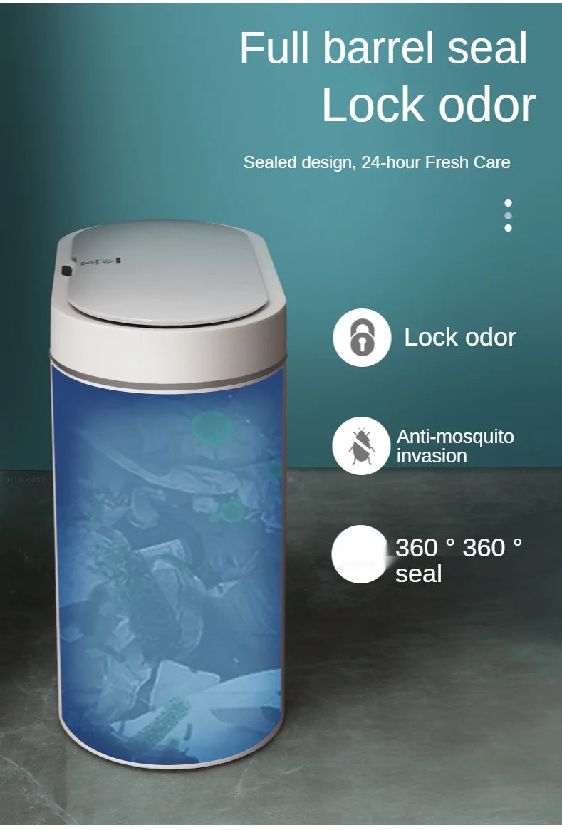 Cubo de basura con Sensor inteligente de 8L/7L, cubo de basura electrónico automático para el hogar, cubo de basura para cocina, inodoro, impermeable, cubo con Sensor de costura estrecha