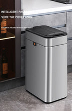 Nueva bote de basura de inducción inteligente para el hogar con tapa, inodoro, cocina, gran capacidad, sala de estar, embalaje automático, cubo de basura