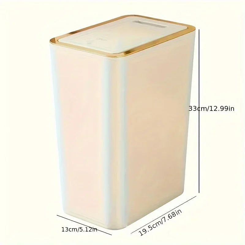 Popular cubo de basura que ahorra espacio resistente a mascotas de 10 litros, caja de plástico duradera a prueba de olores, adecuada para baño y cocina a prueba de fugas