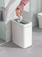 Cubo de basura con Sensor inteligente sin contacto, 15L, ensacado automático, cubo de basura eléctrico para baño, inalámbrico, blanco, eliminación inteligente de cocina para el hogar