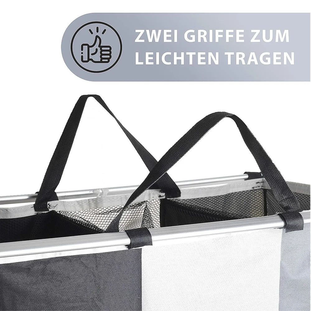 Cesta de lavandería de 3 rejillas, organizador de ropa sucia plegable, cesta de almacenamiento impermeable para baño, contenedores plegables para ropa y juguetes