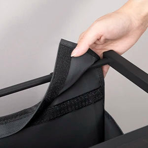 Hzuaneri Cesto para la colada 3 compartimentos, 3 x 46 L, Colector de ropa con 2 estantes, Clasificador de ropa, Bolsa para la colada extensible