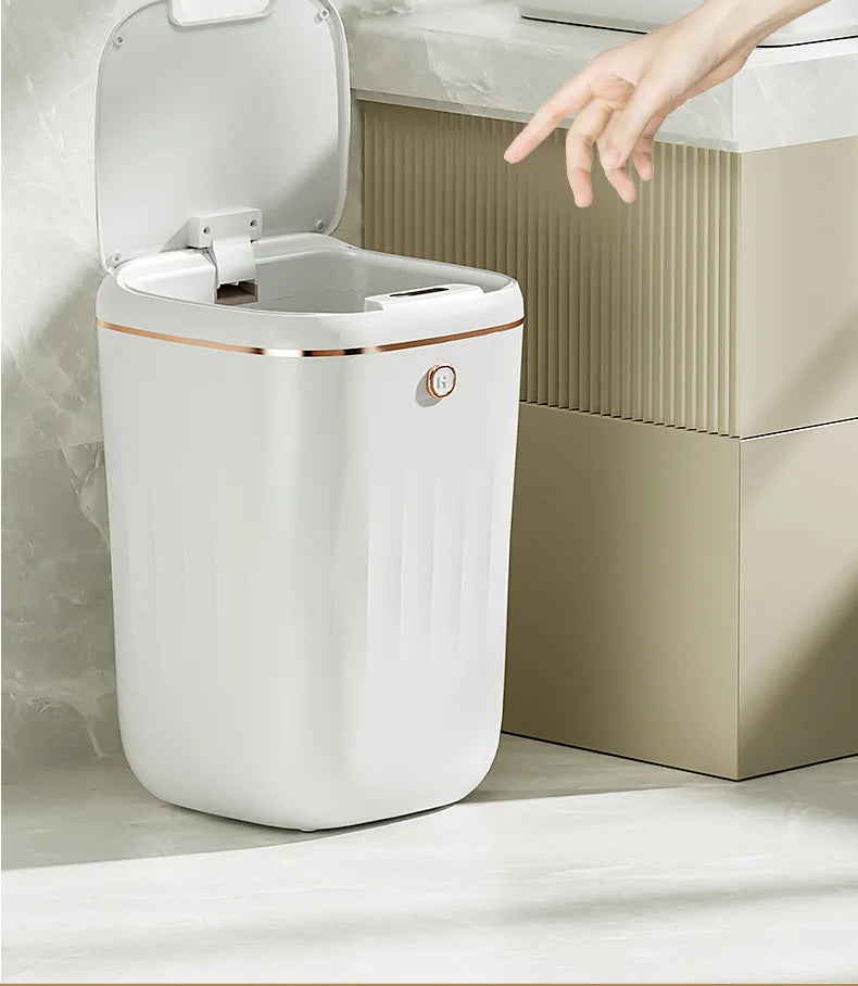 Cubo de basura inteligente para baño de 24/20L, cubo de basura con Sensor automático, cubo de basura de inducción de gran capacidad para cocina y baño