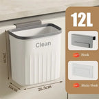 Cubo de basura de cocina, cubo de basura colgante montado en la pared con tapa, cubo de basura para gabinete debajo del fregadero, cubo de basura para Compost, 8,5/12L