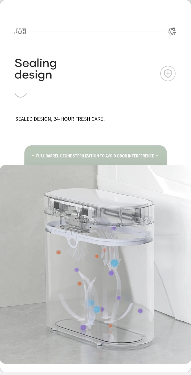 Cubo de basura con Sensor inteligente de 8L/7L, cubo de basura electrónico automático para el hogar, cubo de basura para cocina, inodoro, impermeable, cubo con Sensor de costura estrecha
