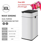 Cubo de basura de 9/15/20/30/40/50/60L, cubo de basura con Sensor inteligente de acero inoxidable de gran capacidad, cubo de basura automático, cubo de basura de cocina