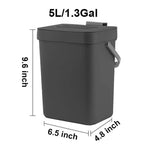 Cubo de basura pequeño de plástico, cubo de basura pequeño colgante con tapa debajo del fregadero para cocina, cubo de basura para alimentos, cubo de basura montable para Baño