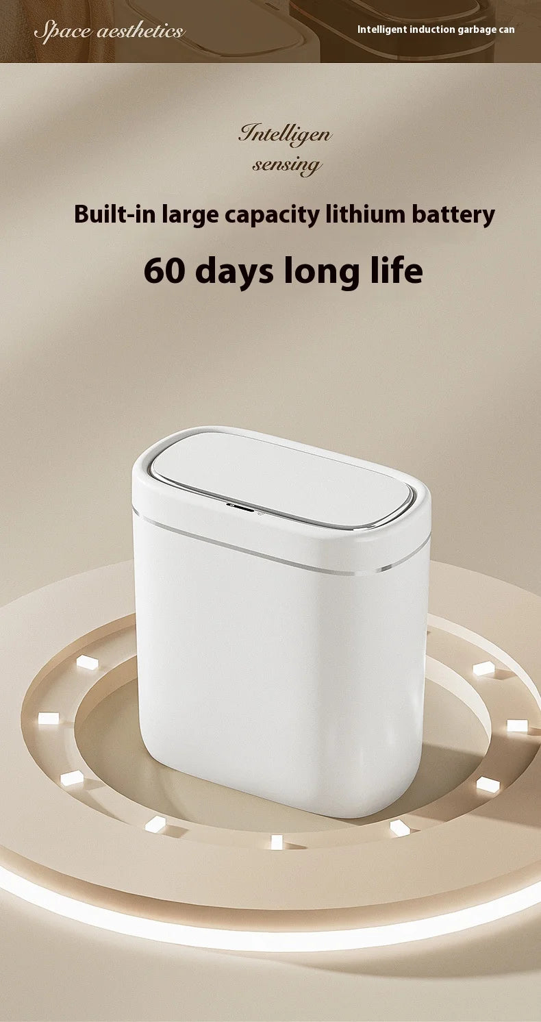 Cubo de basura con Sensor inteligente estrecho de 7/9L, cesta de basura automática con tapa, cubo de basura de escritorio, cubo de basura impermeable para inodoro