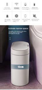 Cubo de basura con Sensor inteligente de 8L/7L, cubo de basura electrónico automático para el hogar, cubo de basura para cocina, inodoro, impermeable, cubo con Sensor de costura estrecha
