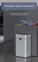 Nueva bote de basura de inducción inteligente para el hogar con tapa, inodoro, cocina, gran capacidad, sala de estar, embalaje automático, cubo de basura