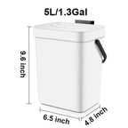 Cubo de basura pequeño de plástico, cubo de basura pequeño colgante con tapa debajo del fregadero para cocina, cubo de basura para alimentos, cubo de basura montable para Baño