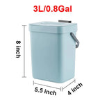 Cubo de basura pequeño de plástico, cubo de basura pequeño colgante con tapa debajo del fregadero para cocina, cubo de basura para alimentos, cubo de basura montable para Baño