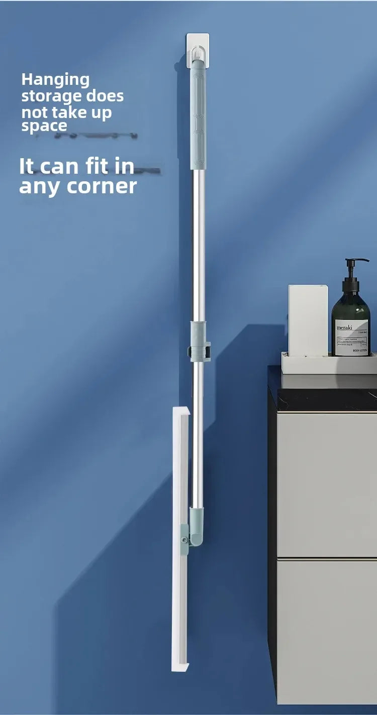 Escoba mágica de silicona para suelo de baño, rascador de limpieza para el baño del hogar, mango de plástico, uso seco y húmedo dos en uno