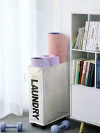 Cesta para la colada con ruedas, cesta de almacenamiento para esterilla de Yoga de gran capacidad, bolsa de almacenamiento de ropa sucia impermeable plegable multifuncional