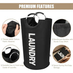 Bolsa de lavandería impermeable de 82L, cesta de lavandería plegable de gran capacidad, cesta de almacenamiento de ropa con asa para lavandería y dormitorio