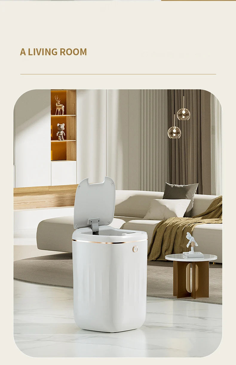 Cubo de basura inteligente para baño de 24/20L, cubo de basura con Sensor automático, cubo de basura de inducción de gran capacidad para cocina y baño