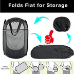 Cesta de lavandería plegable para ropa sucia, cesto emergente de malla, bolsa de almacenamiento de juguetes para el hogar, baño, dormitorio, viaje, 1-10 Uds.