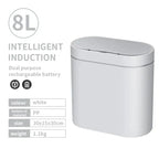 Cubo de basura con Sensor inteligente de 8L/7L, cubo de basura electrónico automático para el hogar, cubo de basura para cocina, inodoro, impermeable, cubo con Sensor de costura estrecha
