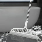Escoba mágica con cabeza desmontable, raspador de silicona de doble cara, mango de plástico 180 °   Diseño de fácil almacenamiento para baño y sala de estar