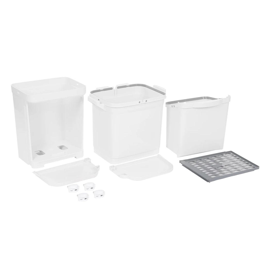 Cubo de basura de cocina de doble capa con tapa, clasificación en seco y húmedo, cubo de basura de gran capacidad para el hogar