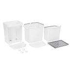 Cubo de basura de cocina de doble capa con tapa, clasificación en seco y húmedo, cubo de basura de gran capacidad para el hogar