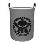 Cesto para la colada táctico militar con forma de estrella y calavera, cesta grande para la colada, cestas plegables para ropa sucia para guardería, dormitorio, decoración del hogar