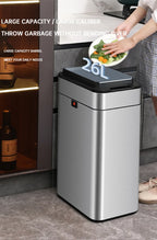 Nueva bote de basura de inducción inteligente para el hogar con tapa, inodoro, cocina, gran capacidad, sala de estar, embalaje automático, cubo de basura