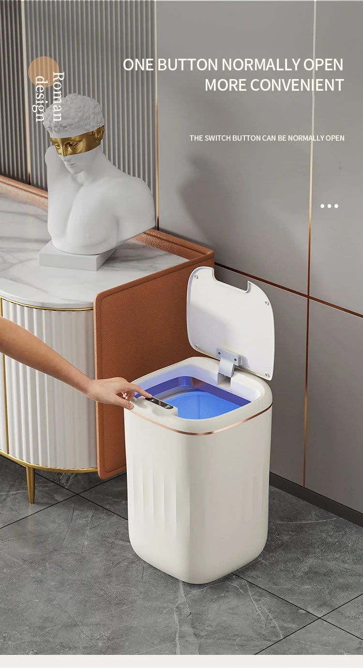 Cubo de basura con Sensor inteligente de 24L, cubo de basura electrónico para baño, cubo de basura con Sensor inteligente automático para cocina, inodoro