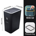 Cubo de basura para baño, cubo de basura de 15L con tapa superior de prensa para cocina, dormitorio, sala de estar, papelera de plástico con tapa emergente, 1 ud.