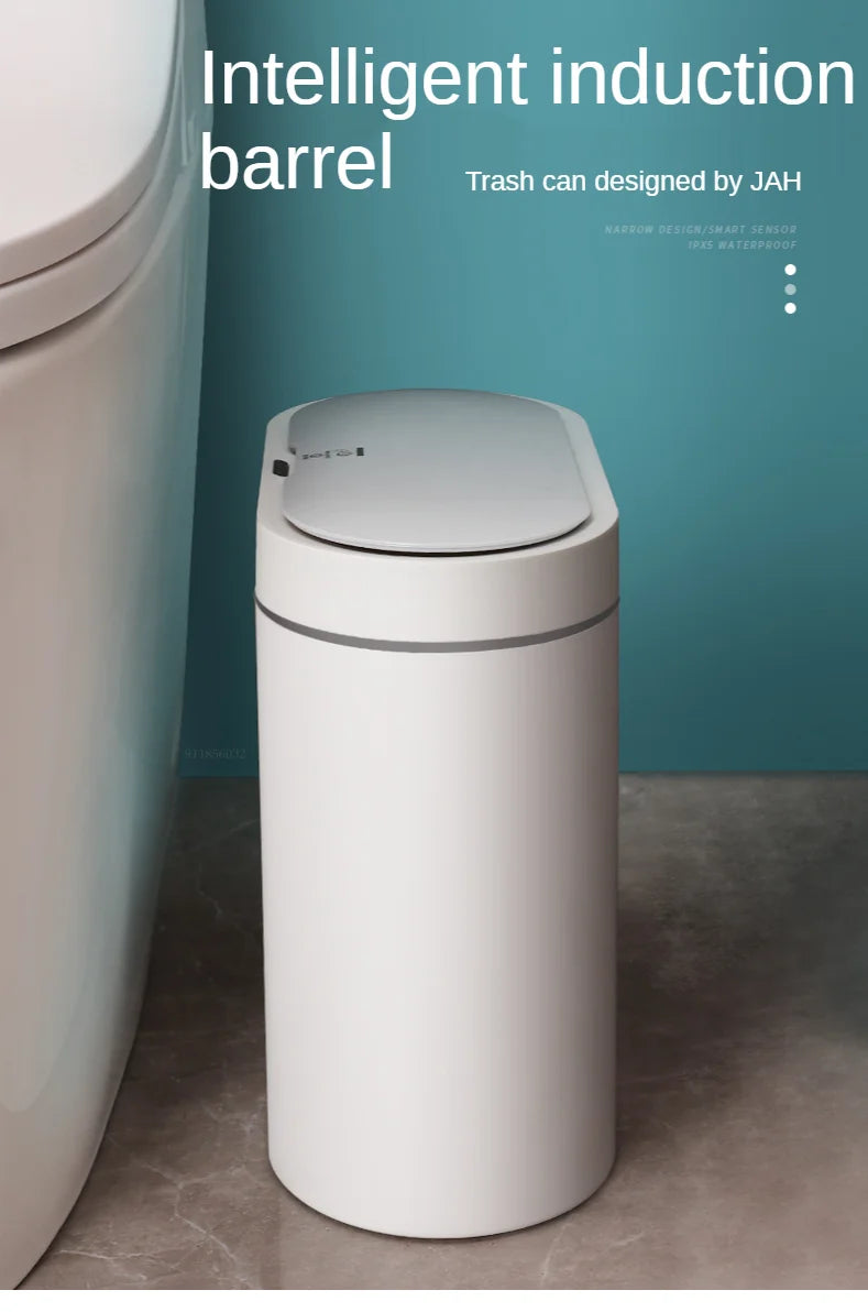 Cubo de basura con Sensor inteligente de 8L/7L, cubo de basura electrónico automático para el hogar, cubo de basura para cocina, inodoro, impermeable, cubo con Sensor de costura estrecha