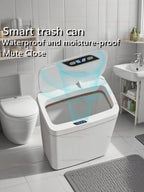 Cubo de basura con Sensor inteligente sin contacto, 15L, ensacado automático, cubo de basura eléctrico para baño, inalámbrico, blanco, eliminación inteligente de cocina para el hogar
