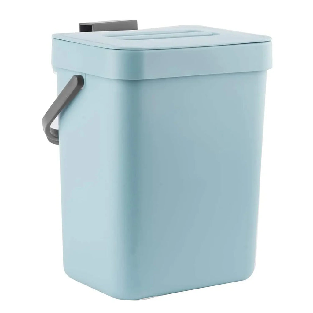 Cubo de basura pequeño de plástico, cubo de basura pequeño colgante con tapa debajo del fregadero para cocina, cubo de basura para alimentos, cubo de basura montable para Baño