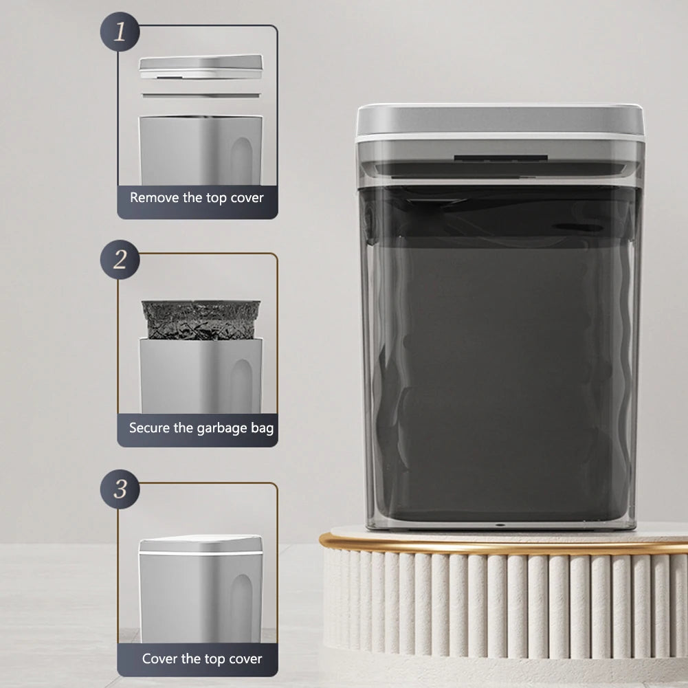 Cubo de basura inteligente de 20L para baño, cubo de basura con Sensor automático, cubo de basura eléctrico, papelera impermeable para cocina, basura de reciclaje