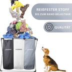 Cesta de lavandería de 3 rejillas, organizador de ropa sucia plegable, cesta de almacenamiento impermeable para baño, contenedores plegables para ropa y juguetes