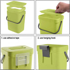 Cubo de basura pequeño de plástico, cubo de basura pequeño colgante con tapa debajo del fregadero para cocina, cubo de basura para alimentos, cubo de basura montable para Baño