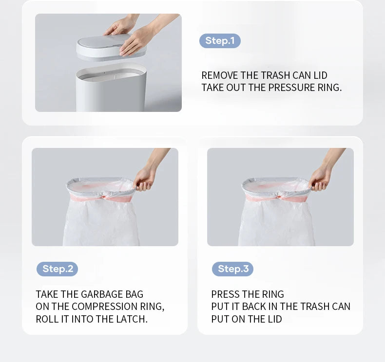 Cubo de basura con Sensor inteligente de 8L/7L, cubo de basura electrónico automático para el hogar, cubo de basura para cocina, inodoro, impermeable, cubo con Sensor de costura estrecha