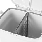 Cubo de basura de cocina de doble capa con tapa, clasificación en seco y húmedo, cubo de basura de gran capacidad para el hogar