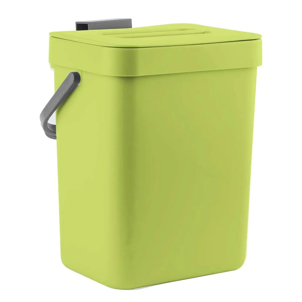 Cubo de basura pequeño de plástico, cubo de basura pequeño colgante con tapa debajo del fregadero para cocina, cubo de basura para alimentos, cubo de basura montable para Baño