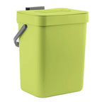 Cubo de basura pequeño de plástico, cubo de basura pequeño colgante con tapa debajo del fregadero para cocina, cubo de basura para alimentos, cubo de basura montable para Baño