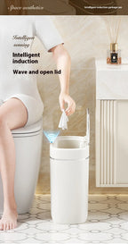 Cubo de basura con Sensor inteligente estrecho de 7/9L, cesta de basura automática con tapa, cubo de basura de escritorio, cubo de basura impermeable para inodoro
