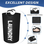 Bolsa de lavandería impermeable de 82L, cesta de lavandería plegable de gran capacidad, cesta de almacenamiento de ropa con asa para lavandería y dormitorio